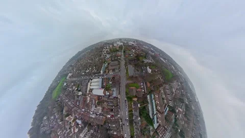 360 Panoramic View of Luton City During Mostly Cloudy Day Stock Footage 327803822