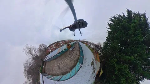 360 Panoramic View of Luton City During Mostly Cloudy Day Video stock 327804217