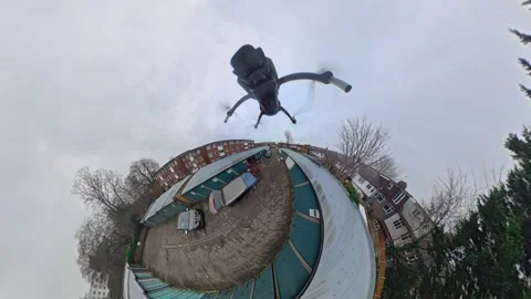 360 Panoramic View of Luton City During Mostly Cloudy Day Vídeos de archivo 327804235
