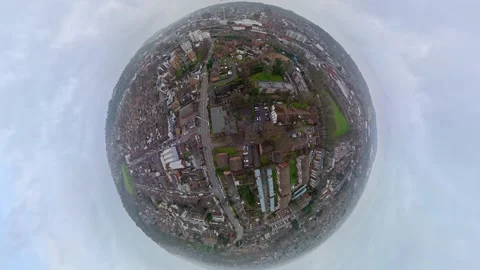 360 Panoramic View of Luton City During Mostly Cloudy Day Vídeo Stock 327804304