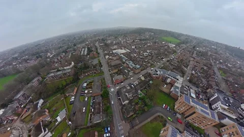 360 Panoramic View of Luton City During Mostly Cloudy Day Video stock 327804509