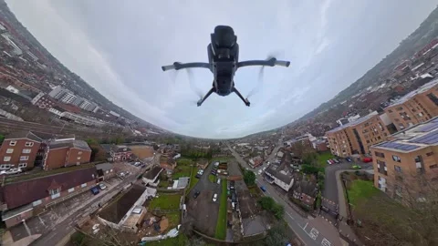 360 Panoramic View of Luton City During Mostly Cloudy Day Vídeo Stock 327804718