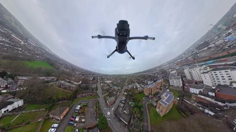 360 Panoramic View of Luton City During Mostly Cloudy Day Vídeo Stock 327804762