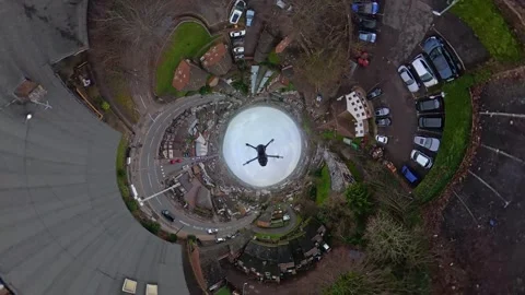 360 Panoramic View of Luton City During Mostly Cloudy Day Stock Footage 327804869