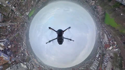 360 Panoramic View of Luton City During Mostly Cloudy Day Vídeos de archivo 327804888