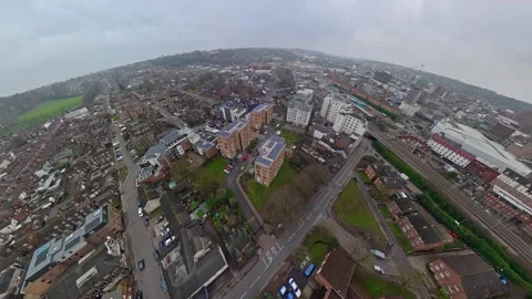 360 Panoramic View of Luton City During Mostly Cloudy Day Vídeos de archivo 327804989