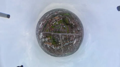 360 Panoramic View of Luton City During Mostly Cloudy Day Video stock 327805238