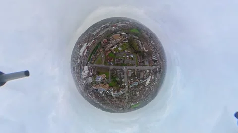 360 Panoramic View of Luton City During Mostly Cloudy Day Vídeos de archivo 327805353