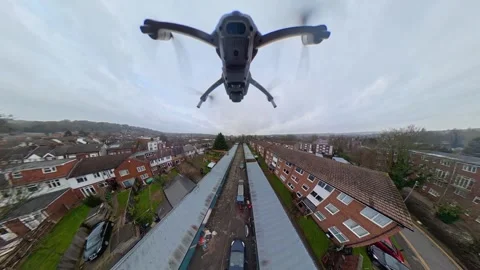 360 Panoramic View of Luton City During Mostly Cloudy Day Stock Footage 327805483