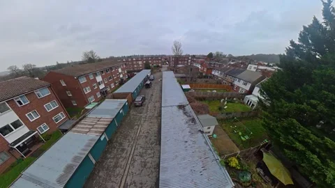 360 Panoramic View of Luton City During Mostly Cloudy Day Stock Footage 327805681