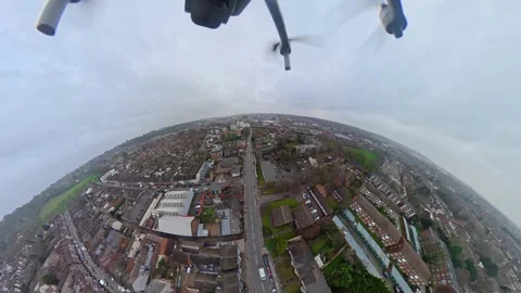 360 Panoramic View of Luton City During Mostly Cloudy Day Video stock 327806141
