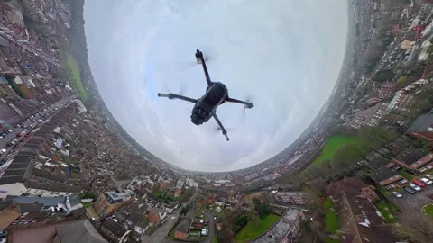 360 Panoramic View of Luton City During Mostly Cloudy Day Vídeos de archivo 327806757