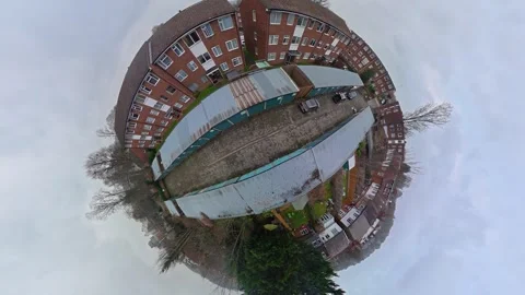 360 Panoramic View of Luton City During Mostly Cloudy Day Vídeo Stock 327808232