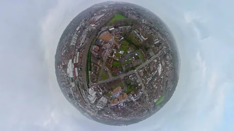 360 Panoramic View of Luton City During Mostly Cloudy Day Vídeo Stock 327808250
