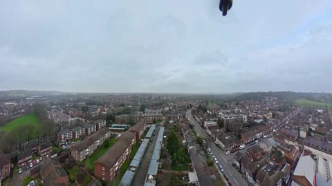 360 Panoramic View of Luton City During Mostly Cloudy Day Video stock 327808361