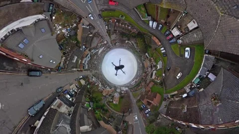 360 Panoramic View of Luton City During Mostly Cloudy Day Stock Footage 327808408