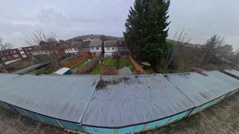 360 Panoramic View of Luton City During Mostly Cloudy Day Stock Footage 327808450