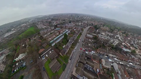 360 Panoramic View of Luton City During Mostly Cloudy Day Vídeo Stock 327808468
