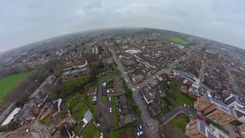 360 Panoramic View of Luton City During Mostly Cloudy Day Vídeo Stock 327808543