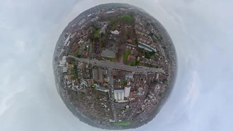 360 Panoramic View of Luton City During Mostly Cloudy Day Vídeos de archivo 327808727