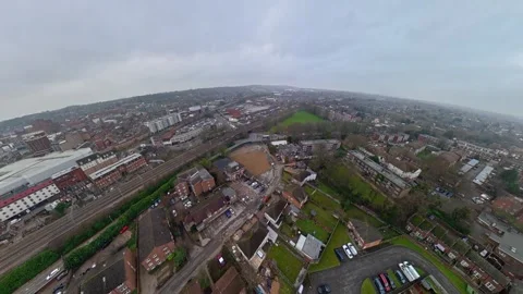 360 Panoramic View of Luton City During Mostly Cloudy Day Vídeo Stock 327809303
