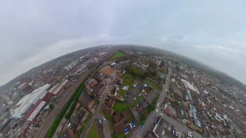 360 Panoramic View of Luton City During Mostly Cloudy Day Vídeo Stock 327809314