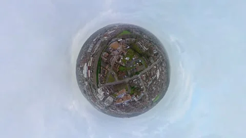 360 Panoramic View of Luton City During Mostly Cloudy Day Vídeo Stock 327809420