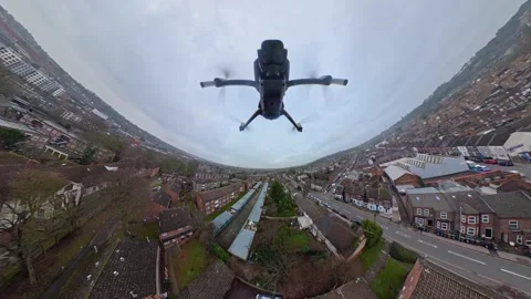 360 Panoramic View of Luton City During Mostly Cloudy Day Vídeos de archivo 327809509