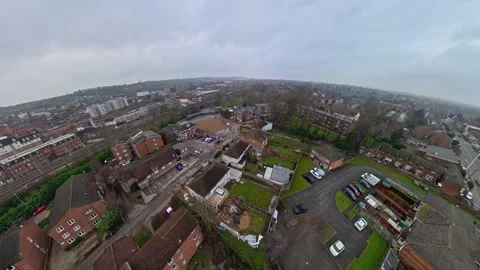 360 Panoramic View of Luton City During Mostly Cloudy Day Vídeo Stock 327809540