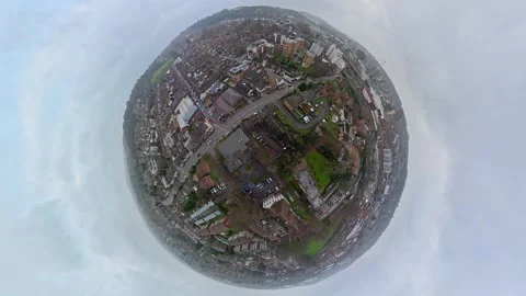 360 Panoramic View of Luton City During Mostly Cloudy Day Vídeos de archivo 327809664