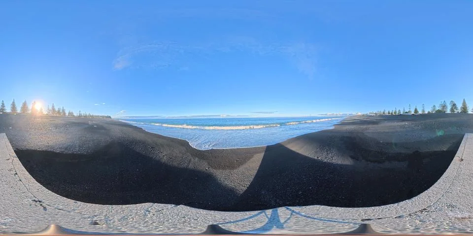 360° Panoramic View of Napier Beach, Napier, New Zealand Foto stock