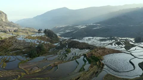 360 Panoramic View of the Yuanyang Rice Terraces in Yunnan, China Stock Footage 151748722
