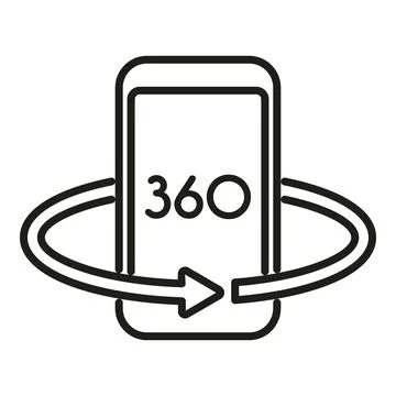 360 phone simulation icon outline vector. Augmented reality 库存插图