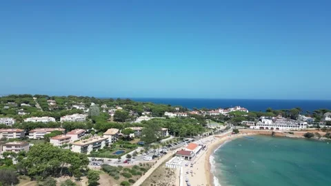 360 platja de sant pol Beach in Spain Stock Footage 262884128
