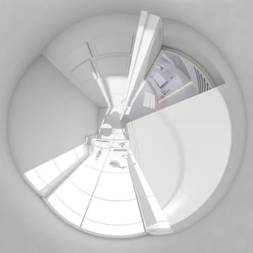 360 render panorama interior design living room Stock Illustration