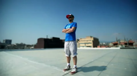360 rotation cool dude 4k Stock Footage 8660380