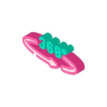 360 rotation isometric icon vector illustration Illustrazione stock