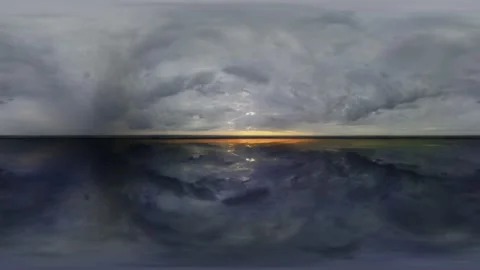 360 sky Big Lake Panoramic clouds sky without ground Stock Footage 161648253