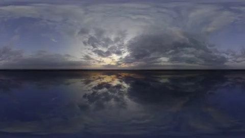 360 sky Big Lake Panoramic clouds sky without ground Stock Footage 161648409
