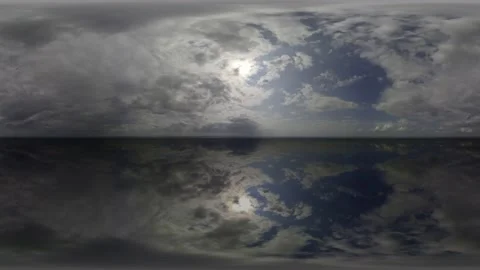 360 sky Big Lake Panoramic clouds sky without ground Stock Footage 161648565