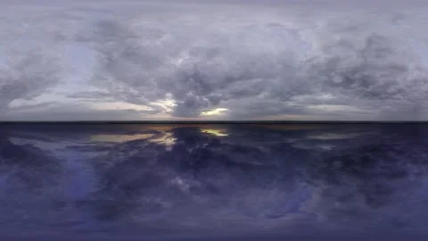 360 sky Big Lake Panoramic clouds sky without ground Stock Footage 161649684