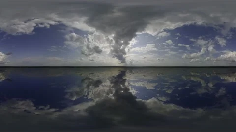 360 sky Big Lake Panoramic clouds sky without ground Stock Footage 161649894