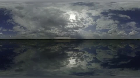 360 sky Big Lake Panoramic clouds sky without ground Stock Footage 161650034