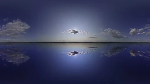 360 sky Big Lake Panoramic clouds sky without ground Stock Footage 161650364