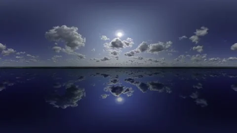 360 sky Big Lake Panoramic clouds sky without ground Stock Footage 161650966