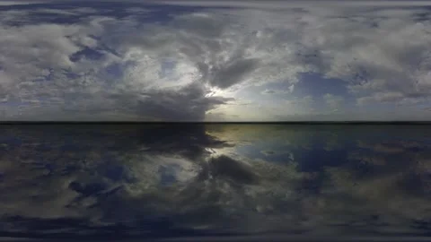 360 sky Big Lake Panoramic clouds sky without ground Stock Footage 161651449