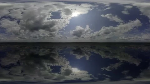360 sky Big Lake Panoramic clouds sky without ground Stock Footage 161651595