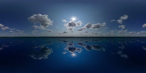 360 sky clouds, VR 360 panoramic Sky, Timelapse mirror skyline Видео 159528798