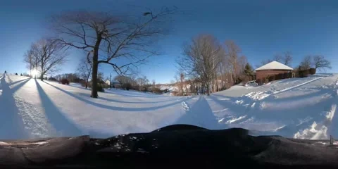 360 sledding on hill Video stock 145373776