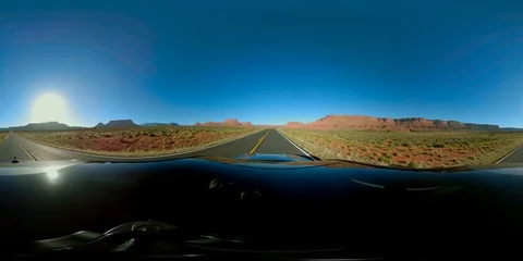 360 Spherical - VR - Driving Through the Utah Canyonlands 스톡 동영상 90960863